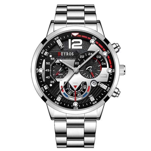 Luxury Mens Watches Male Gold Bracelet Stainless Steel Quartz Calendar Watch For Men Business Luminous Clock relogio masculino - GLR SHOPPING