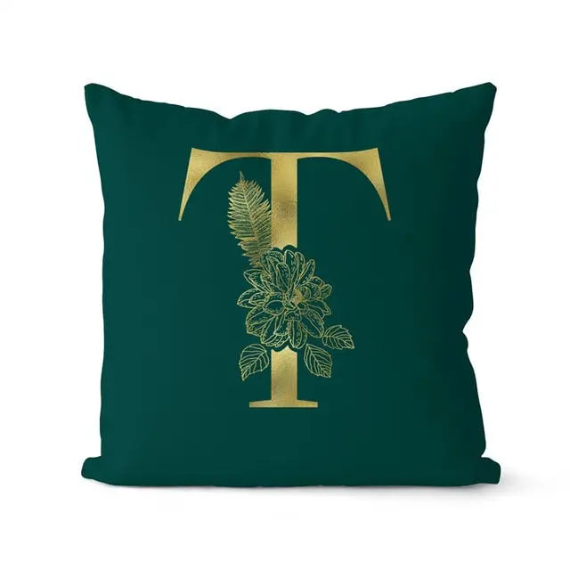 Green Pillowcase Gold Letters - GLR SHOPPING