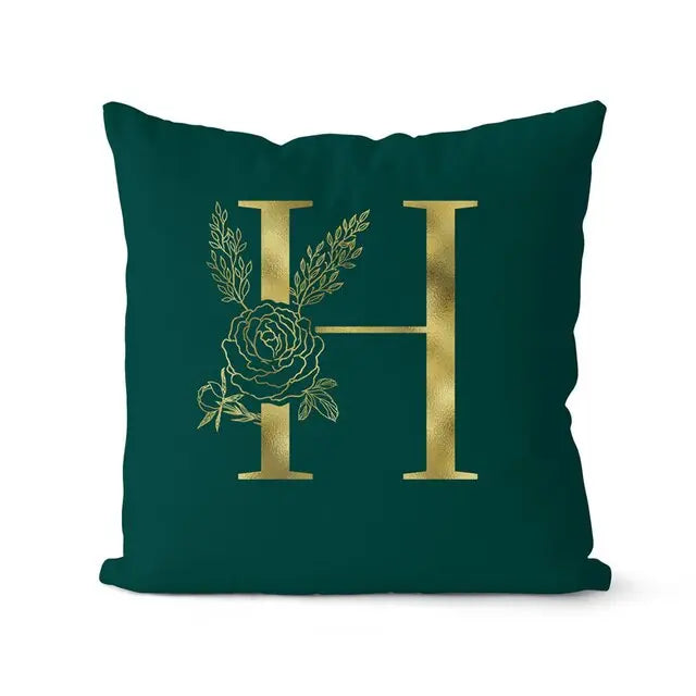 Green Pillowcase Gold Letters - GLR SHOPPING