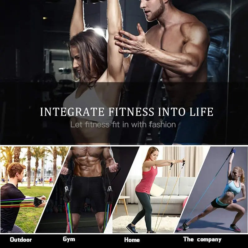 Fitness Resistance Band Tubes Gym Muscle Stretch Training Yoga Pull Rope Home Pilates Relax Exercise Rubber Tensile Expander - GLR SHOPPING