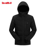 Men Winter Outdoor USB Infrared Heating Hooded Jacket