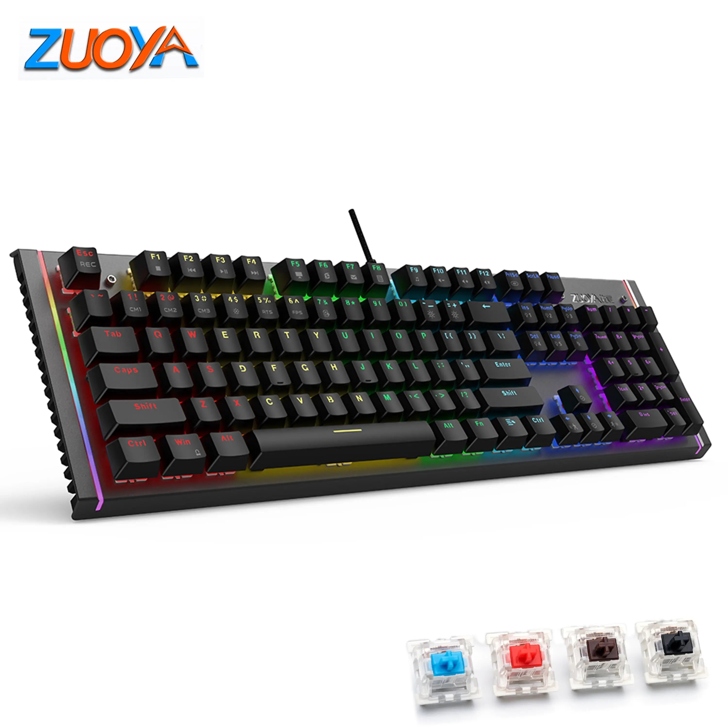RGB Mix Backlit Wired Gaming Mechanical Keyboard - GLR SHOPPING