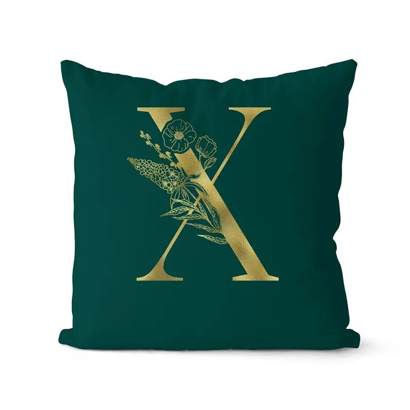 Green Pillowcase Gold Letters - GLR SHOPPING