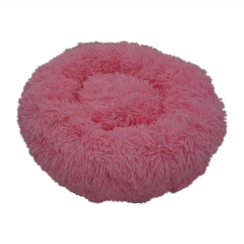Super Soft Long Plush Donut Round Pet Bed - GLR SHOPPING