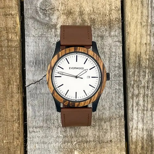Inverness - Zebrawood & Brown Leather - GLR SHOPPING