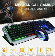Ninja Dragon Metallic Silver Mechanical Gaming Keyboard and Mouse Set - GLR SHOPPING