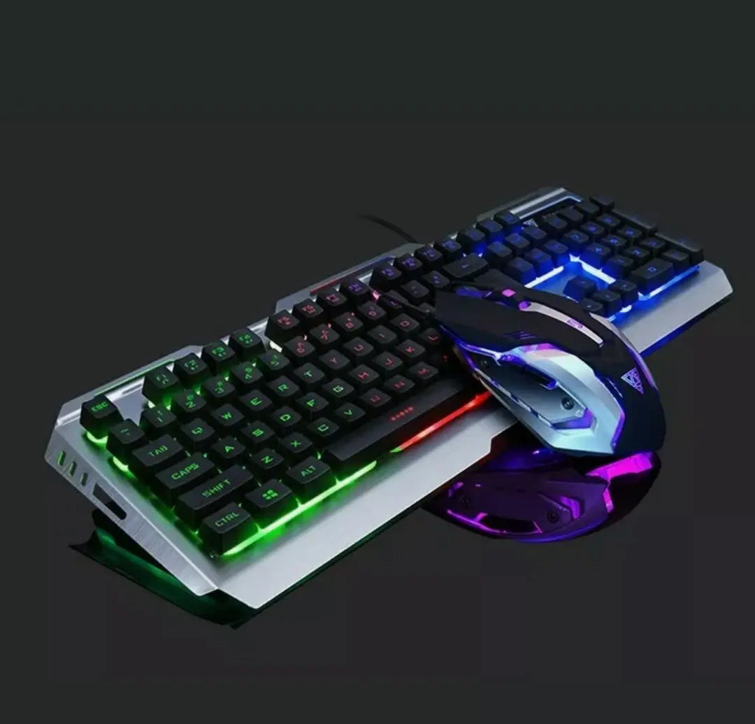 Ninja Dragon Metallic Silver Mechanical Gaming Keyboard and Mouse Set - GLR SHOPPING