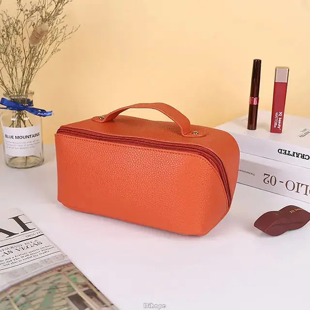Large-Capacity Leather Cosmetic Bag - GLR SHOPPING