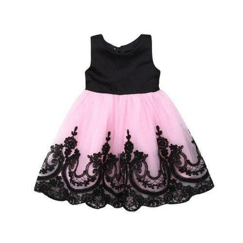 Kids Girl Big Bow Princess Dress Formal Sleeveless Lace Tulle Tutu