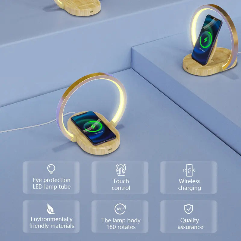 LED Desk Lamp with 15W Wireless Charger for Mobile Phone - GLR SHOPPING