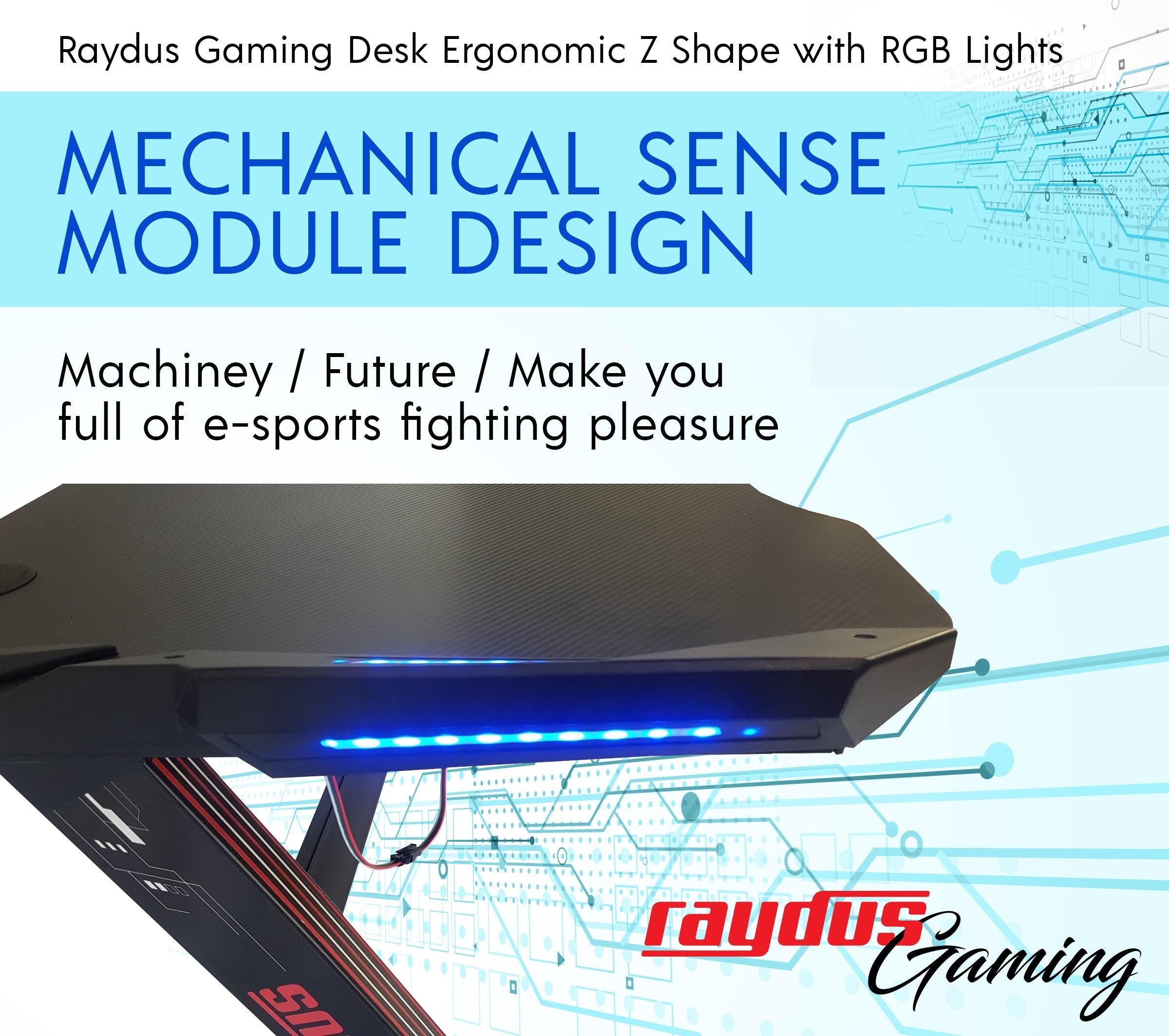 DELETE THIS SKU - Raydus Gaming Z shaped PC RGB Desk Cup Holder and Ultramarine Dione