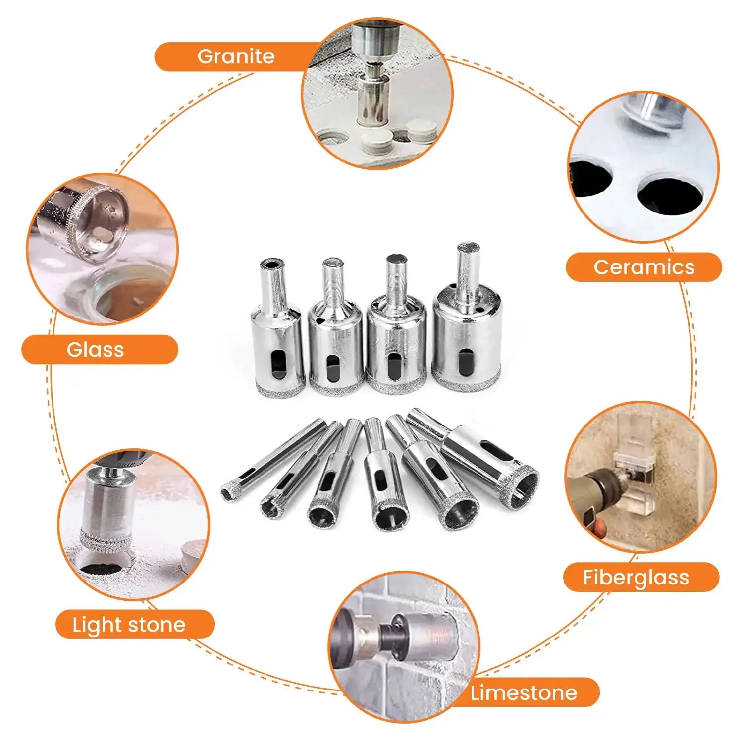 10 Pieces Diamond Cutting Drill Bits - GLR SHOPPING