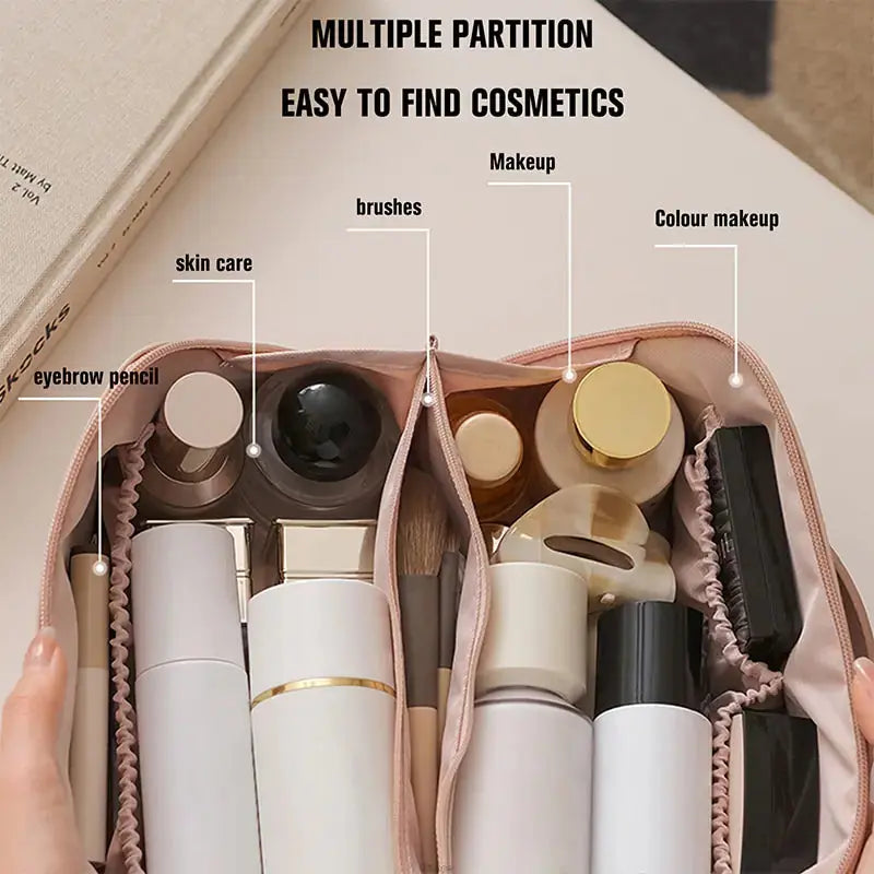 Large-Capacity Leather Cosmetic Bag - GLR SHOPPING