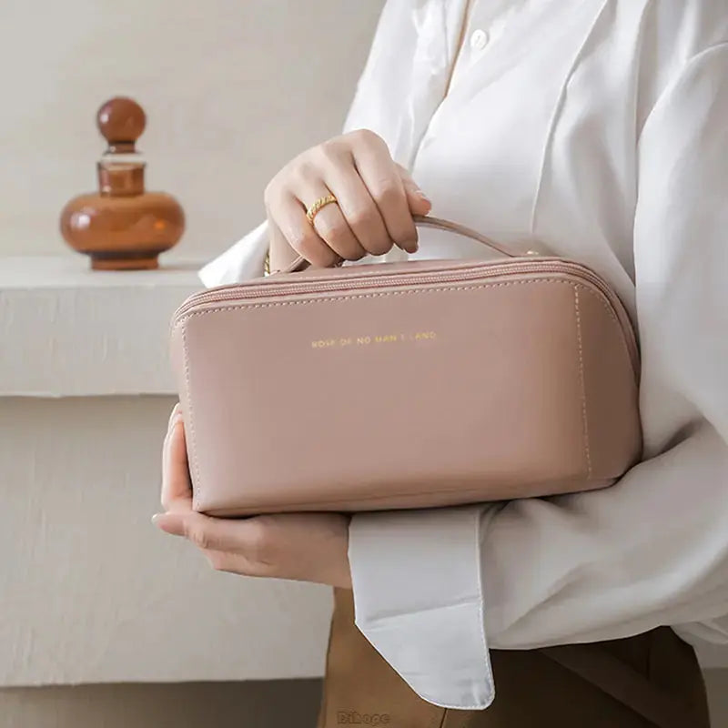 Large-Capacity Leather Cosmetic Bag - GLR SHOPPING