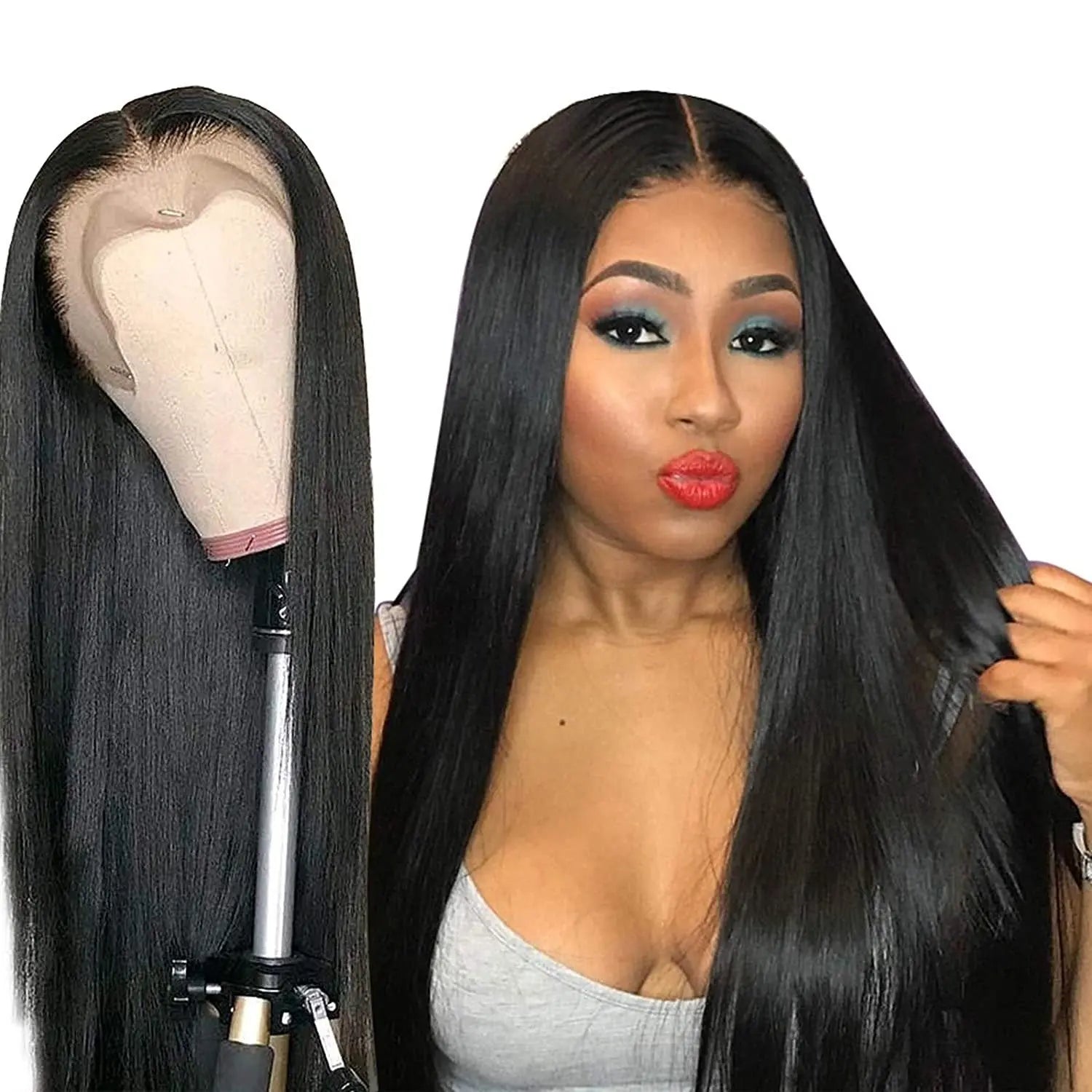 Transparent 13x1x6 Straight 13x4x1 T part Lace Frontal Human Hair Wigs - GLR SHOPPING
