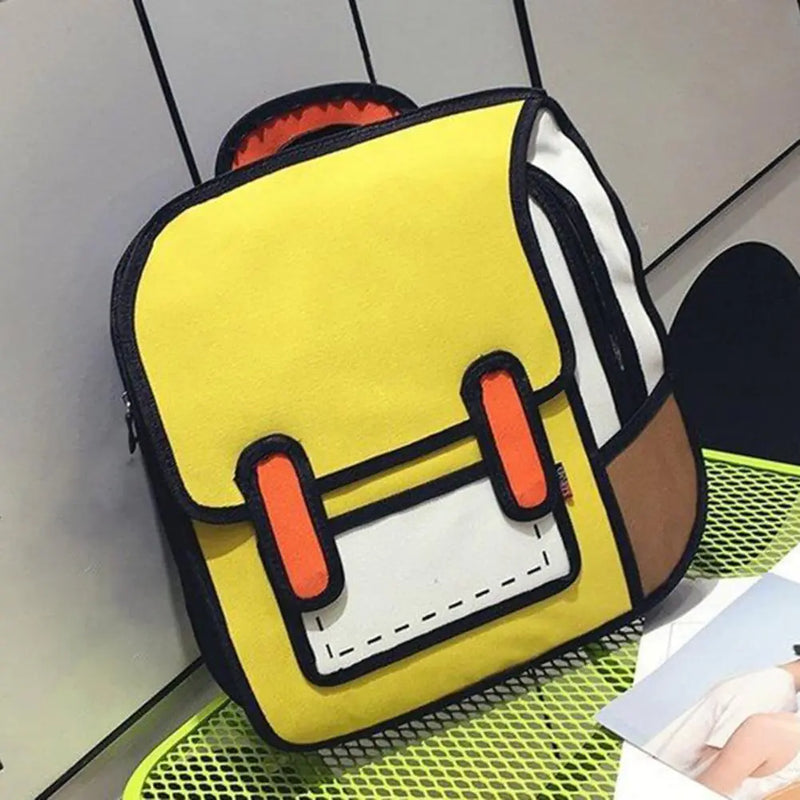 2D Comic Adjustable Strap Bookbag