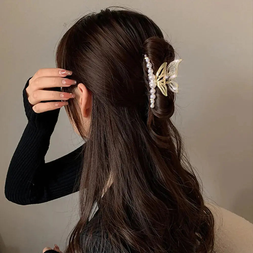 Hair Claw Crab Crystal Pearl Clip GLR SHOPPING