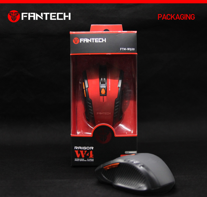 DELETE THIS SKU - Fantech W4 Raigor Wireless Gaming Mouse Red Ultramarine Dione
