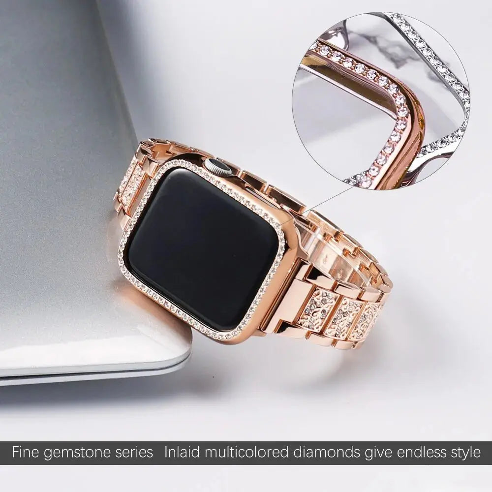 Band + Case Metal Strap For Apple Watches - GLR SHOPPING