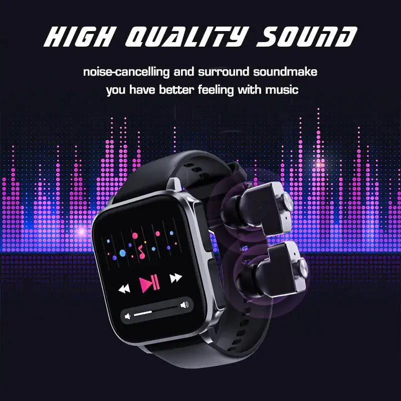 T22 2023 Smart Watch TWS Earbuds 2 In 1 - GLR SHOPPING