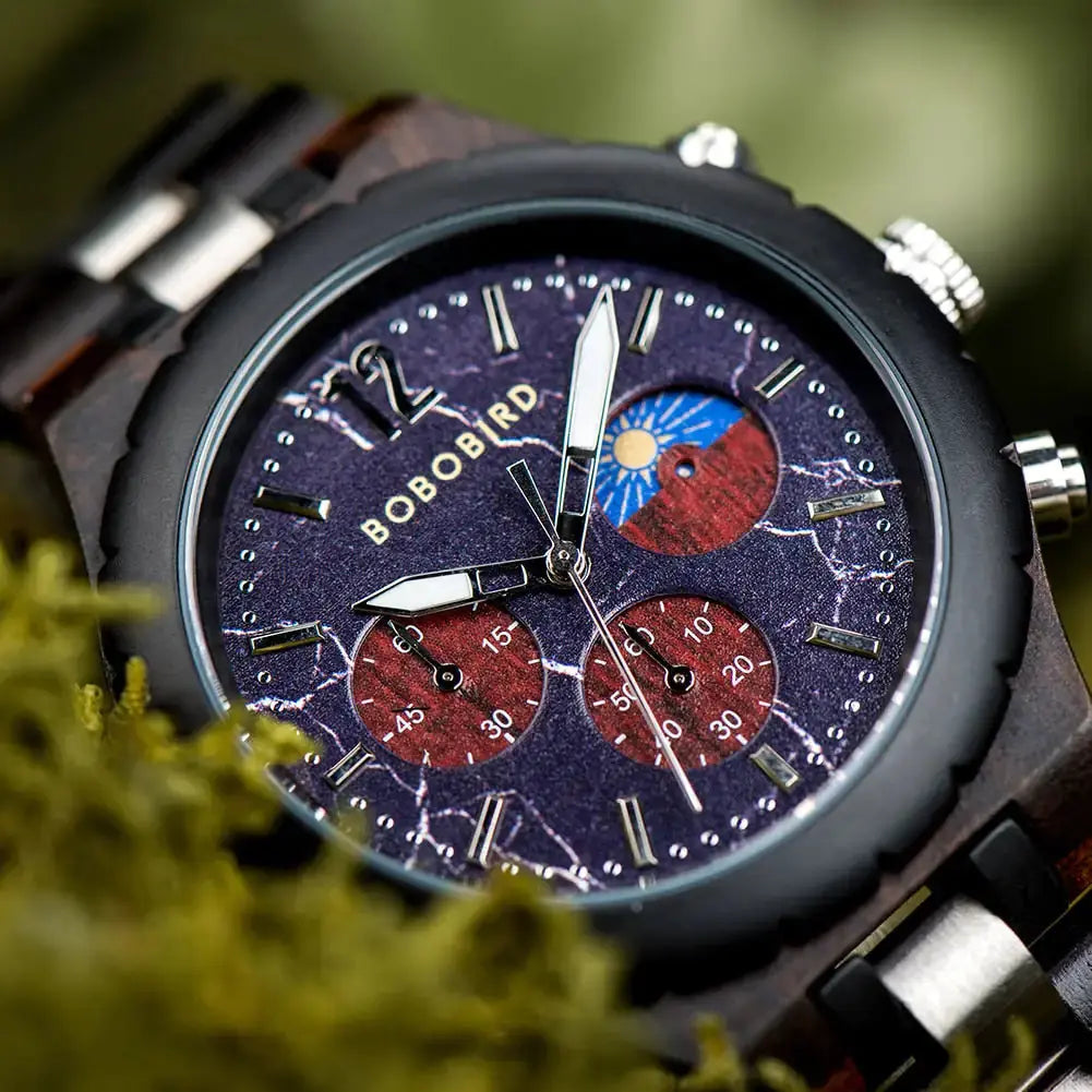Luxury Wooden Chronograph Watch for Men - GLR SHOPPING