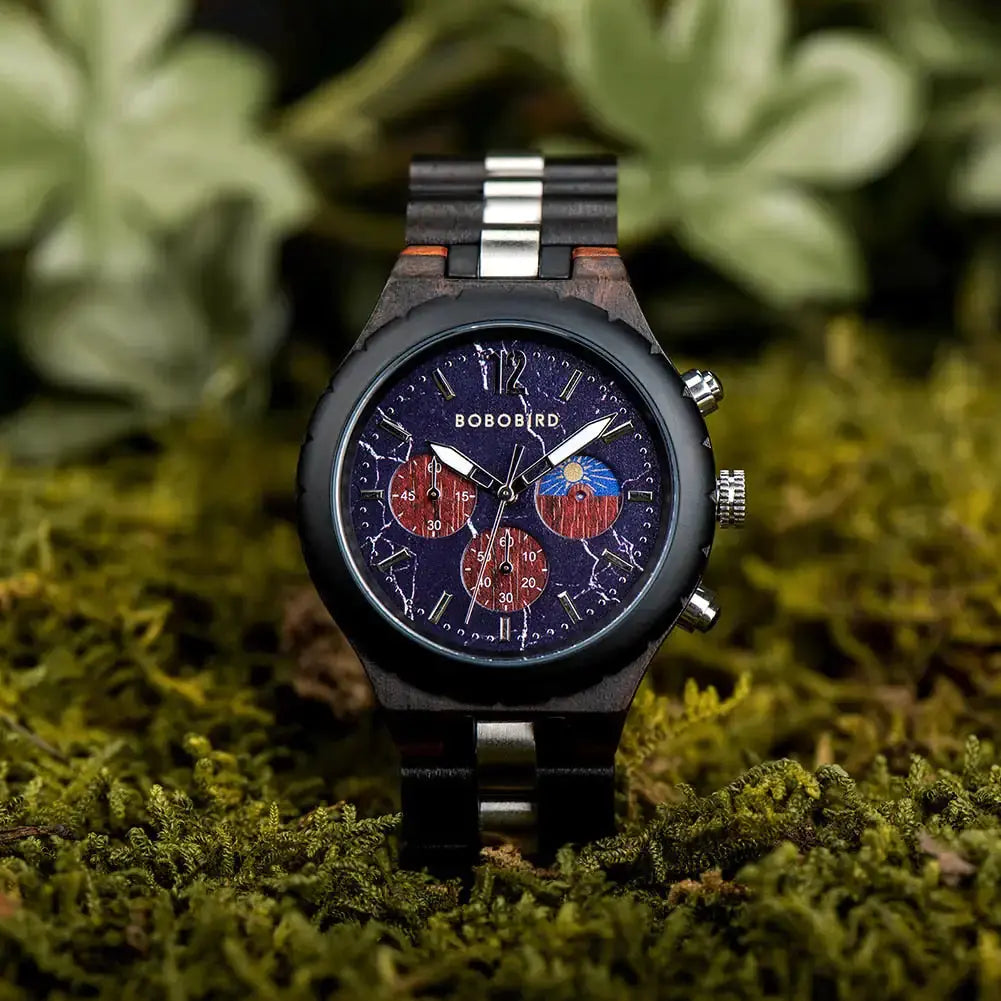 Luxury Wooden Chronograph Watch for Men - GLR SHOPPING